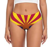 Longzehao Arizona state flag Print Women's Beyondsoft Stretch Breathe Briefs Underwear,Comfort Flex Panties, Black, L