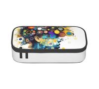 Longzehao Artificial Intelligence Brain Print Pencil Case Large Capacity Storage Pouch Holder Office Organizer box Makeup Bag