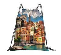 Longzehao beautiful Italy Print Drawstring Backpack Sports Gym Beach Sack Yoga Dance Cinch Bag for Women Men