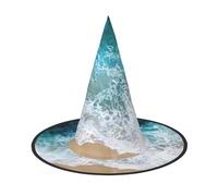 Longzehao Beautiful ocean waves Print Halloween Costume Witch Hat Adults Cosplay carnival party Costume Accessories