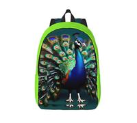 Longzehao Beautiful peacock Print Fashion Canvas Backpack,Casual Light Sport Rucksack Travel Multipurpose Bag, Black, M, Maya Bay Short Sleeve Classic Fit Shirt