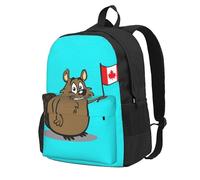 Longzehao Beaver Print Casual Backpack for Men and Women,Large Capacity Travel Work Computer Backpacks