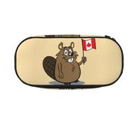 LONGZEHAO Beaver Print Simple rectangle Pen bag Storage case for Office supplies,cosmetics,toiletries