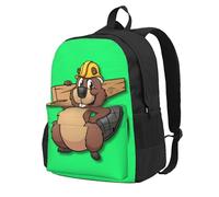 Longzehao beaver working Print Casual Backpack for Men and Women,Large Capacity Travel Work Computer Backpacks