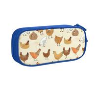 LONGZEHAO Big Capacity A Brood of Chickens Print Pencil Case,Double layer zipper Pencil box Makeup Pouch Organizer