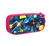 LONGZEHAO Big Capacity Abstract Science Chemistry Print Pencil Case,Double layer zipper Pencil box Makeup Pouch Organizer