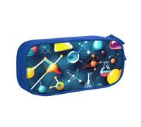 LONGZEHAO Big Capacity Abstract Science Chemistry Print Pencil Case,Double layer zipper Pencil box Makeup Pouch Organizer
