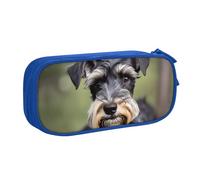 LONGZEHAO Big Capacity adorable schnauzer Print Pencil Case,Double layer zipper Pencil box Makeup Pouch Organizer