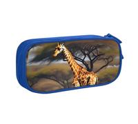 LONGZEHAO Big Capacity Africa Giraffe Majestic Tree Print Pencil Case,Double layer zipper Pencil box Makeup Pouch Organizer