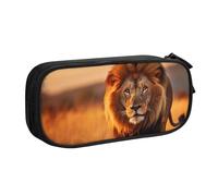 LONGZEHAO Big Capacity African Animals1 Print Pencil Case,Double layer zipper Pencil box Makeup Pouch Organizer
