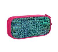 LONGZEHAO Big Capacity Alligator Skin Print Pencil Case,Double layer zipper Pencil box Makeup Pouch Organizer