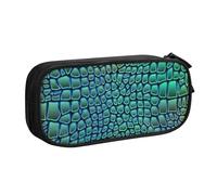 LONGZEHAO Big Capacity Alligator Skin Print Pencil Case,Double layer zipper Pencil box Makeup Pouch Organizer