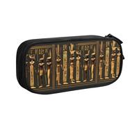 LONGZEHAO Big Capacity Ancient Egyptian Hieroglyph Print Pencil Case,Double layer zipper Pencil box Makeup Pouch Organizer