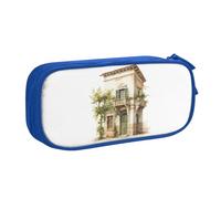 LONGZEHAO Big Capacity Antique Building with Roman Olive Branch and Greek Print Pencil Case,Double layer zipper Pencil box Makeup Pouch Organizer
