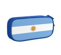 LONGZEHAO Big Capacity Argentine flag Print Pencil Case,Double layer zipper Pencil box Makeup Pouch Organizer