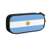 LONGZEHAO Big Capacity Argentine flag Print Pencil Case,Double layer zipper Pencil box Makeup Pouch Organizer