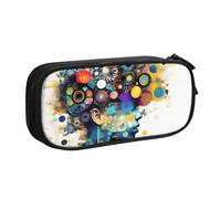 LONGZEHAO Big Capacity Artificial Intelligence Brain Print Pencil Case,Double layer zipper Pencil box Makeup Pouch Organizer