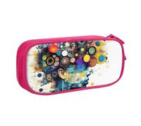LONGZEHAO Big Capacity Artificial Intelligence Brain Print Pencil Case,Double layer zipper Pencil box Makeup Pouch Organizer