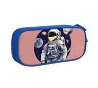 LONGZEHAO Big Capacity Astronaut on The Moon 1 Print Pencil Case,Double layer zipper Pencil box Makeup Pouch Organizer