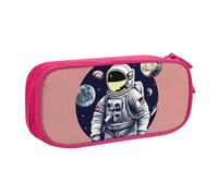 LONGZEHAO Big Capacity Astronaut on The Moon 1 Print Pencil Case,Double layer zipper Pencil box Makeup Pouch Organizer