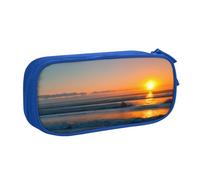 LONGZEHAO Big Capacity Beautiful Sunrise Ocean Print Pencil Case,Double layer zipper Pencil box Makeup Pouch Organizer