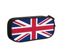 LONGZEHAO Big Capacity British flag Print Pencil Case,Double layer zipper Pencil box Makeup Pouch Organizer