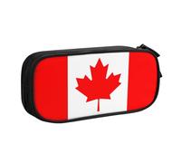 LONGZEHAO Big Capacity Canadian flag Print Pencil Case,Double layer zipper Pencil box Makeup Pouch Organizer