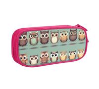 LONGZEHAO Big Capacity Cartoon Owls Cute Print Pencil Case,Double layer zipper Pencil box Makeup Pouch Organizer