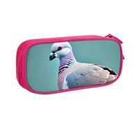 LONGZEHAO Big Capacity cartoon pigeon 4 Print Pencil Case,Double layer zipper Pencil box Makeup Pouch Organizer