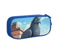 LONGZEHAO Big Capacity cartoon pigeon Print Pencil Case,Double layer zipper Pencil box Makeup Pouch Organizer