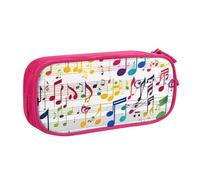 LONGZEHAO Big Capacity Colorful Music Notes Print Pencil Case,Double layer zipper Pencil box Makeup Pouch Organizer