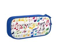 LONGZEHAO Big Capacity Colorful Music Notes Print Pencil Case,Double layer zipper Pencil box Makeup Pouch Organizer