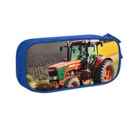 Longzehao Big Capacity Company Farm Tractors Print Pencil Case,Double layer zipper Pencil box Makeup Pouch Organizer