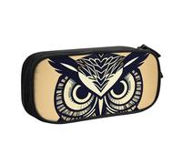 LONGZEHAO Big Capacity Cute Owl Print Pencil Case,Double layer zipper Pencil box Makeup Pouch Organizer