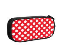 LONGZEHAO Big Capacity Cute Polka Dot Print Pencil Case,Double layer zipper Pencil box Makeup Pouch Organizer