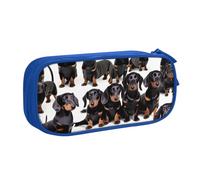 Longzehao Big Capacity Dachshund Weiner Pet Dog Print Pencil Case,Double layer zipper Pencil box Makeup Pouch Organizer
