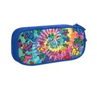 Longzehao Big Capacity Dancing thanksgiving bear Print Pencil Case,Double layer zipper Pencil box Makeup Pouch Organizer