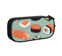 LONGZEHAO Big Capacity Delicious sushi 1 Print Pencil Case,Double layer zipper Pencil box Makeup Pouch Organizer