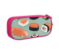 LONGZEHAO Big Capacity Delicious sushi 1 Print Pencil Case,Double layer zipper Pencil box Makeup Pouch Organizer