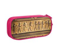 Longzehao Big Capacity Egypt Hieroglyphics Print Pencil Case,Double layer zipper Pencil box Makeup Pouch Organizer