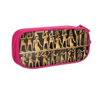 Longzehao Big Capacity Egypts Hieroglyphics Print Pencil Case,Double layer zipper Pencil box Makeup Pouch Organizer