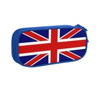 LONGZEHAO Big Capacity English flag Print Pencil Case,Double layer zipper Pencil box Makeup Pouch Organizer