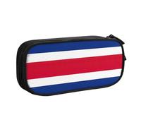 LONGZEHAO Big Capacity Flag of Costa Rica Print Pencil Case,Double layer zipper Pencil box Makeup Pouch Organizer