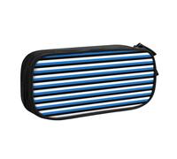LONGZEHAO Big Capacity Flag of Estonia Print Pencil Case,Double layer zipper Pencil box Makeup Pouch Organizer