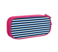 LONGZEHAO Big Capacity Flag of Estonia Print Pencil Case,Double layer zipper Pencil box Makeup Pouch Organizer