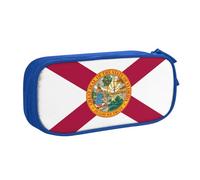 LONGZEHAO Big Capacity Flag of Florida Print Pencil Case,Double layer zipper Pencil box Makeup Pouch Organizer