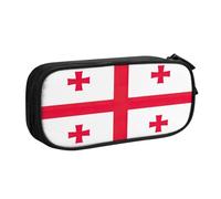LONGZEHAO Big Capacity Flag of Georgia Print Pencil Case,Double layer zipper Pencil box Makeup Pouch Organizer