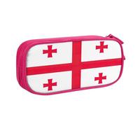 LONGZEHAO Big Capacity Flag of Georgia Print Pencil Case,Double layer zipper Pencil box Makeup Pouch Organizer