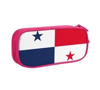 LONGZEHAO Big Capacity Flag of Panama Print Pencil Case,Double layer zipper Pencil box Makeup Pouch Organizer