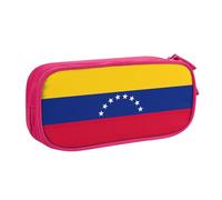 LONGZEHAO Big Capacity Flag of Venezuela Print Pencil Case,Double layer zipper Pencil box Makeup Pouch Organizer